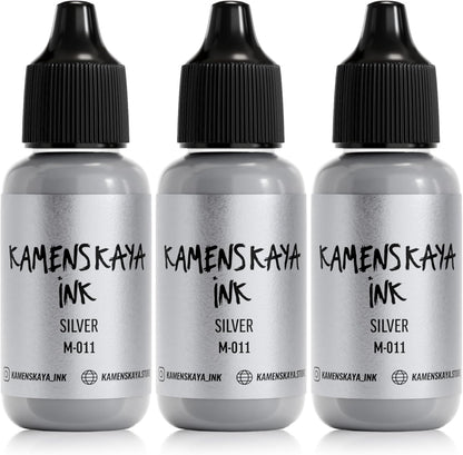 Metallic Alcohol Ink Set: Silver Alcohol Ink, 3 pcs 0.51 fl oz (15 ml) Each