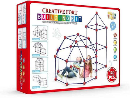 Fort Building Kit for Kids,STEM Construction Toys, Christmas & Birthday Gift for 4 5 6 7 8 9 10 11 12 Years Old Boys and Girls,Ultimate Creative Set for Indoor & Outdoors Activity,140 Pcs,Original