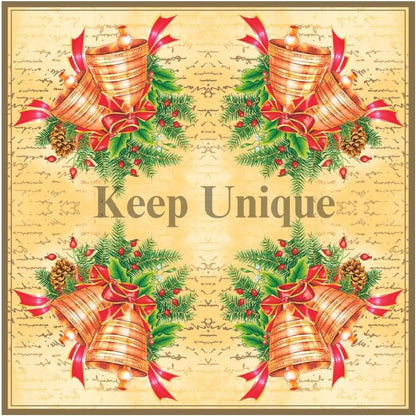 20-ct 13x13 Christmas Paper Decoupage Napkins, 3-Ply Servilletas Tissue Napkin for Dinner and Parties, Disposable Napkins (Bell)