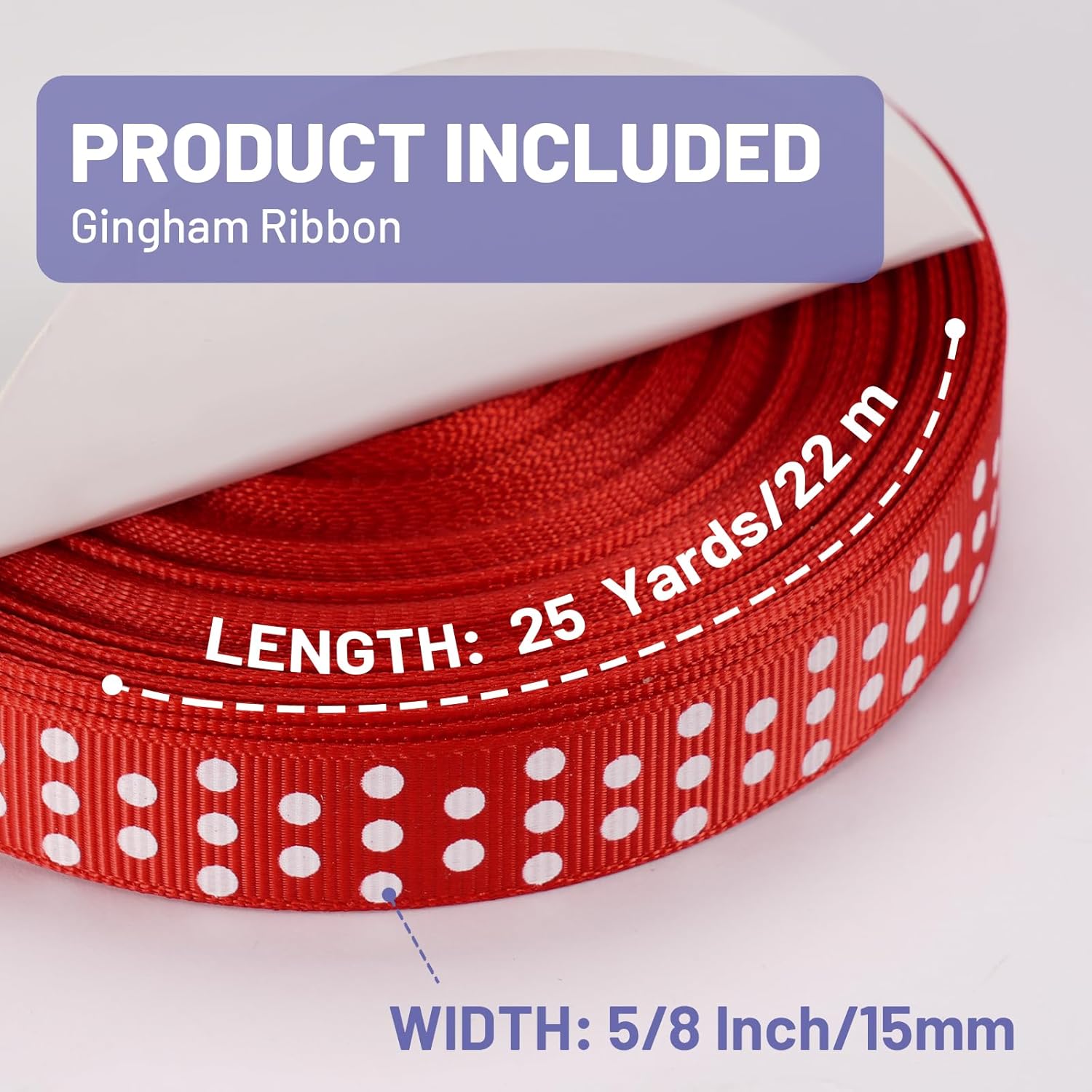 Polka Dot Grosgrain Ribbon 5/8 Inch, 25 Yards Spool Red and White Dot Craft Ribbon for Christmas Gift Wrapping DIY Crafts Hair Bows Sewing Wedding Party Decor and Home Decoration - Crafty Corner