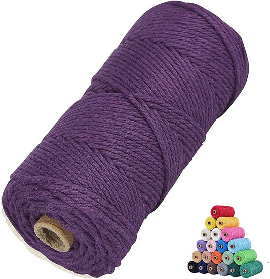 Macrame Cotton Cord 3mm x 109Yards, Modena White Natural Macrame Rope, Perfect Macrame Supplies Cotton Cord for Macrame Plant Hangers DIY Crafts (Modena, 3mm*109Yards)