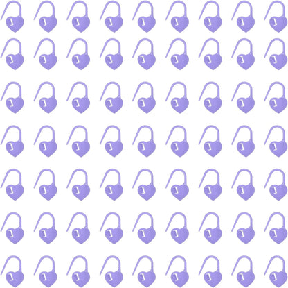 uxcell 400pcs Stitch Markers for Crocheting, Heart Shaped Crochet Marker Needle Clip Counter for Knitting Clothing Tag DIY Craft,Purple