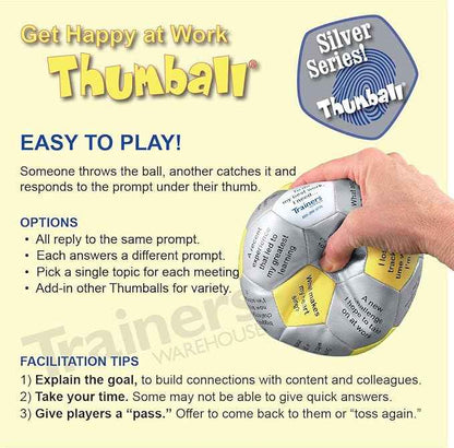Trainers Warehouse 6" Thumball Collection, 32 Prompts for Conversation, Team Building, Relationship and Training