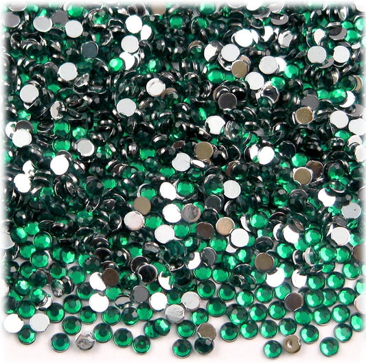 The Crafts Outlet 1,440pc Rhinestones Round 3mm (10ss) Flatback Emerald Green EGR - Crafty Corner