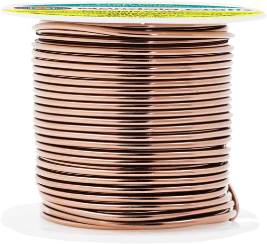 Mandala Crafts 14 Gauge Anodized Aluminum Craft Wire for Jewelry Making - 60 FT Colored Flexible Light Brown Wire - Bendable for Bonsai Armature Crafting Sculpting - Crafty Corner