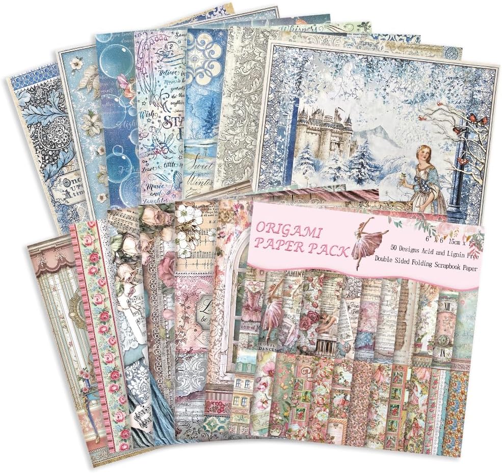 Origami Paper Kit 50 Sheets 70GSM 6 Inch Square Double Sided Color 50 Vivid Japanese Washi Chiyo Colors for Hand Crafts Origami Paper Arts Creativity.Flower Fairy - Crafty Corner