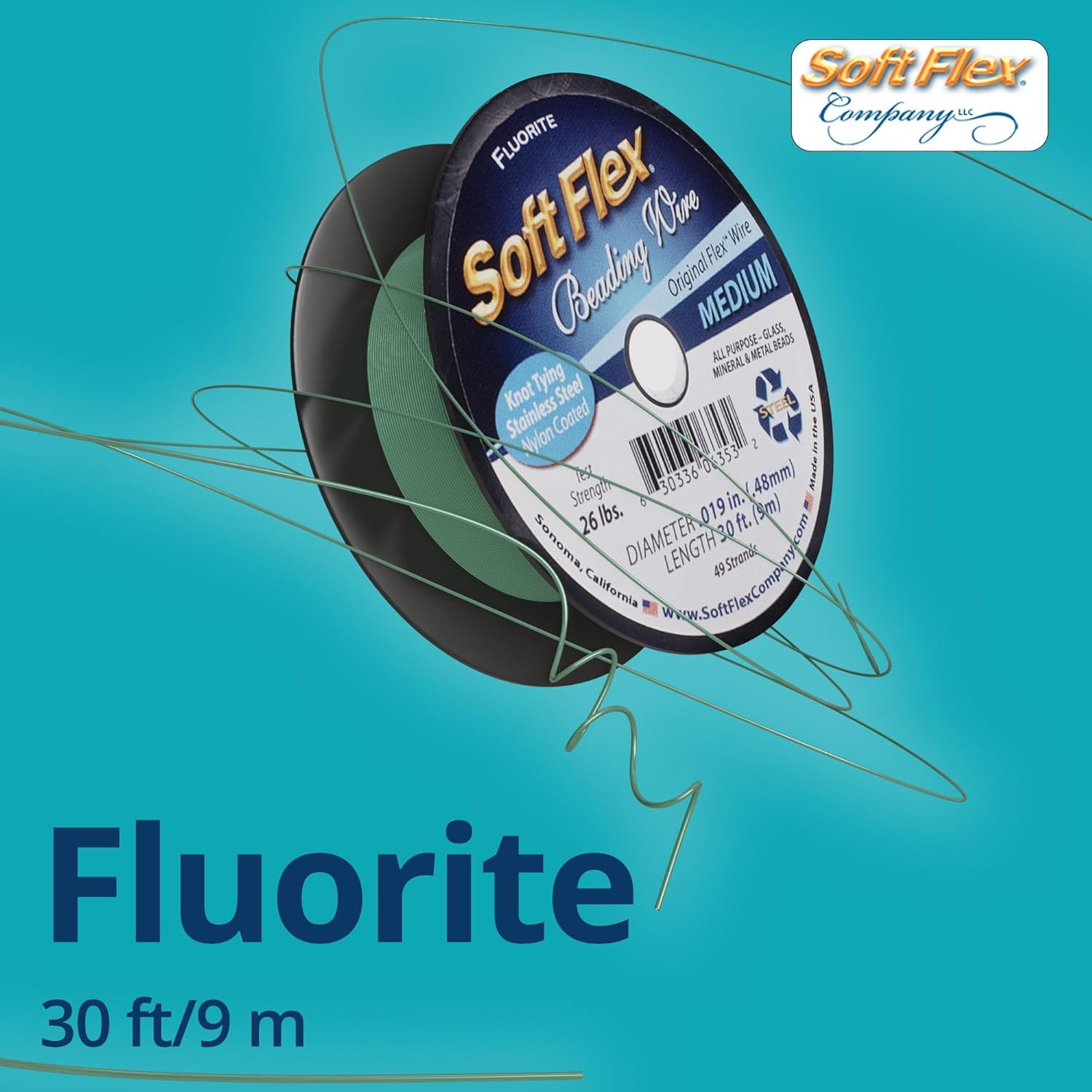 Soft Flex 49 Strand Beading Wire - Medium 0.19 Diameter - 30 Feet Nylon Design Wire - Crafty Corner