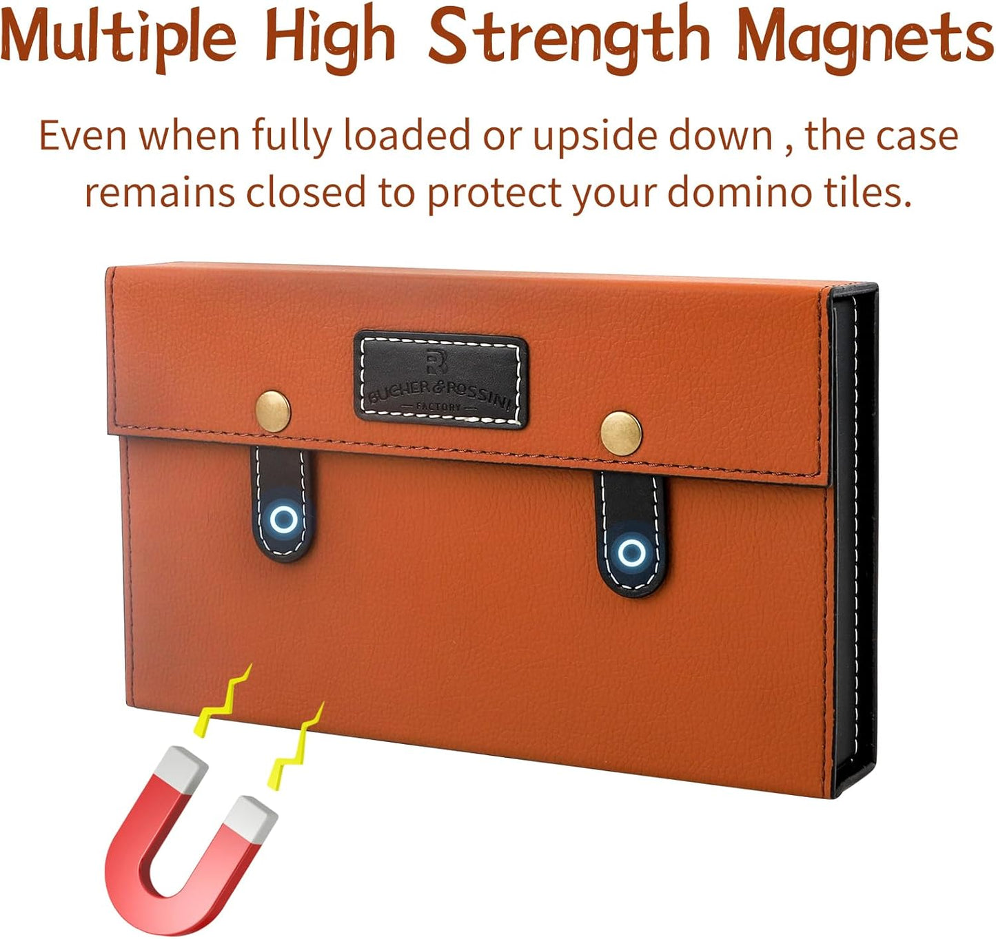 Bucher&Rossini Dominoes Set Double 6 - Classic Black Domino's Game Set for Adults and Kids Idea Gift Present for Domino Players or Family Game Night (Black New)