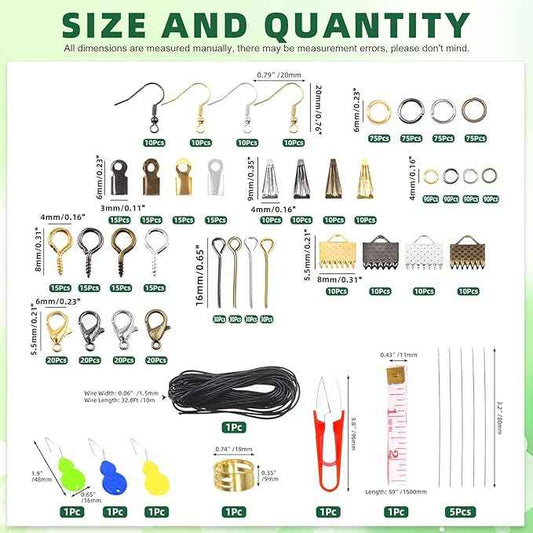 Keadic 1641Pcs Jewelry Making Tools with Findings Set Includes Jewelry Pliers, Cord End, Jump Rings, Lobster Clasps, Beading Wires, Earring Hooks, Screw Eye Pins for Earring Bracket Necklace Making