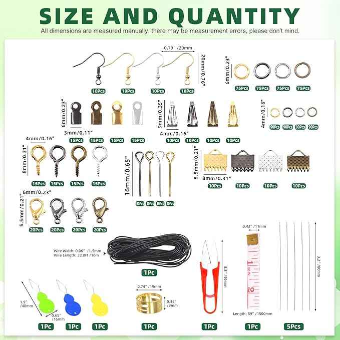 Keadic 1641Pcs Jewelry Making Tools with Findings Set Includes Jewelry Pliers, Cord End, Jump Rings, Lobster Clasps, Beading Wires, Earring Hooks, Screw Eye Pins for Earring Bracket Necklace Making