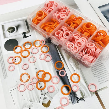 450 pcs Knitting Stitch Marker, findTop Braided Auxiliary Marking Ring, Plastic Ring Color Plastic Ring (Large/Medium/Small), Marking for Sewing Fabrics (Random Color)