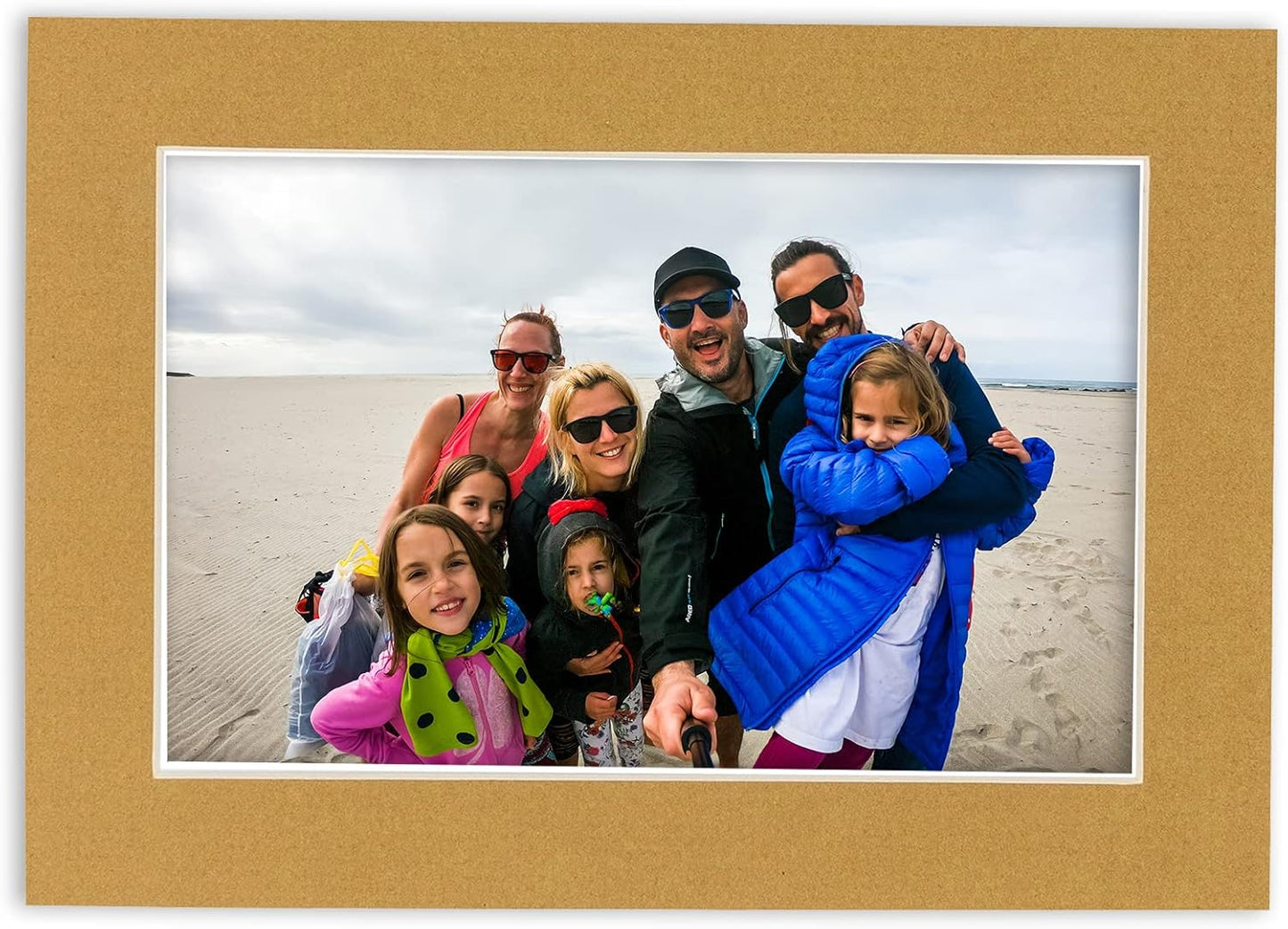 11x14 Mat for 8.5x11 Photo - Precut Rattan Beige Picture Matboard for Frames Measuring 11 x 14 Inches - Bevel Cut to Display Art 8.5 x 11 Inches - Acid Free ONE MAT with Backing Board & Clear Bag