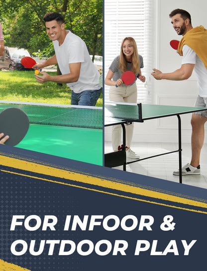 Glymnis Ping Pong Paddles Set Table Tennis Rackets with Balls, Storage Case for Indoor Outdoor Table Tennis Paddle Game Accessories