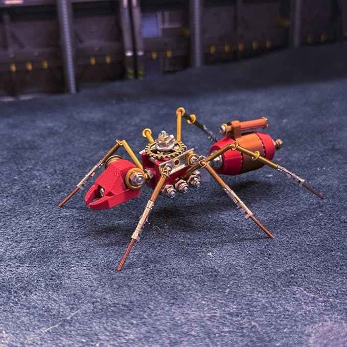3D DIY Ironjaw Ant A Metal Puzzle Kits, 88PCS Mechanical Snail Metal Steampunk Insect Model Kit, Creative Collectible Display Piece for Adults