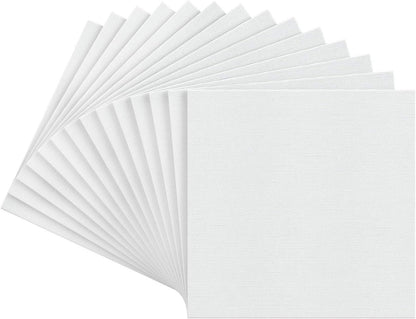 ARTEZA Canvases for Painting, Pack of 14, 10 x 10 Inches, Square Blank Art Canvas Boards, 100% Cotton, 12.3 oz Gesso-Primed, Art Supplies for Adults and Teens, Acrylic Pouring and Oil Painting