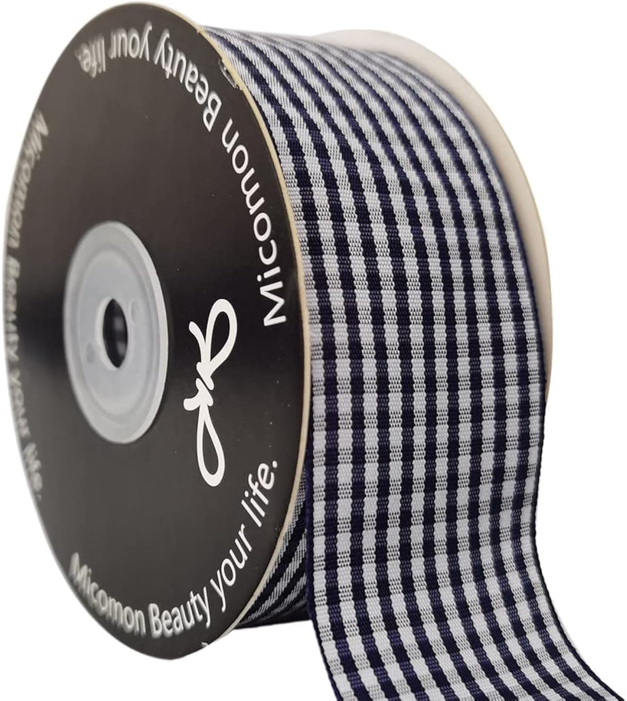 1.5 Inch Blue and White Woven Edge 100% Polyester Gingham Ribbon 25 Yards Each Roll (1-1/2", Blue) - Crafty Corner