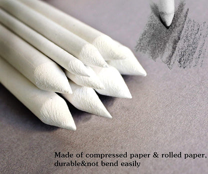 43 PCS Blending Stumps and Tortillions Paper Art Blenders Sketch Drawing Tools with Sketch Wipe Scrapers,Rub Sponge,Kneaded Eraser and Sandpaper Sharpeners