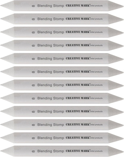 Creative Mark Blending Stumps - Solid Double-Ended Blending Stumps for Blending Charcoal, Pencils, Pastels, and More! - [Size # 8-12 Count]