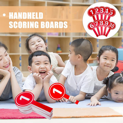 White Board 10Pcs Number Handheld Score Paddles 1-10 Voting Scoreboards Multi-Function Score Boards with Number Handheld Boards (3.9x7.7 Inch) Dry Erase Board