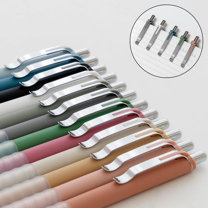 Linbsunne Ballpoint Pens Black Medium Point 1mm Pen with Super Soft Grip Ball Point Pen for Men Women Retractable Pens (silver-12 pcs)
