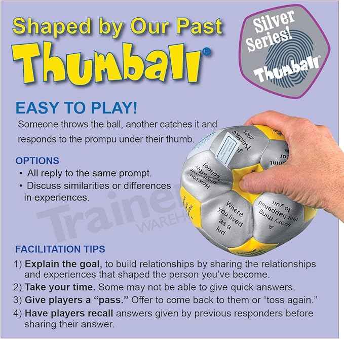 Trainers Warehouse 6" Thumball Collection, 32 Prompts for Conversation, Team Building, Relationship and Training