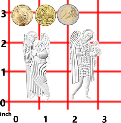 Art Molds for Polyclay Air Dry Clay Plaster, 2 Carved Archangel Symbols