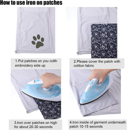 30 Pieces Twill Fabric Patches Fabric Repair Patches Iron on Twill Patch Clothing Repair Patch Kit for Jacket Clothes, 5 Colors and 3 Sizes, 4.9 x 6.9 Inches, 3.7 x 4.1 Inches, 2 x 3 Inches