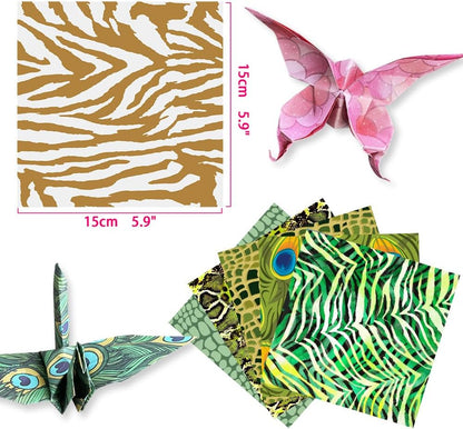 Square Origami Paper 6x6 Double Sided 50 Sheets 50 Colors 70GSM Origami Kit Japanese Chiyo Easy Fold Arts Crafts DIY Handwork Beginner Animal Fur - Crafty Corner
