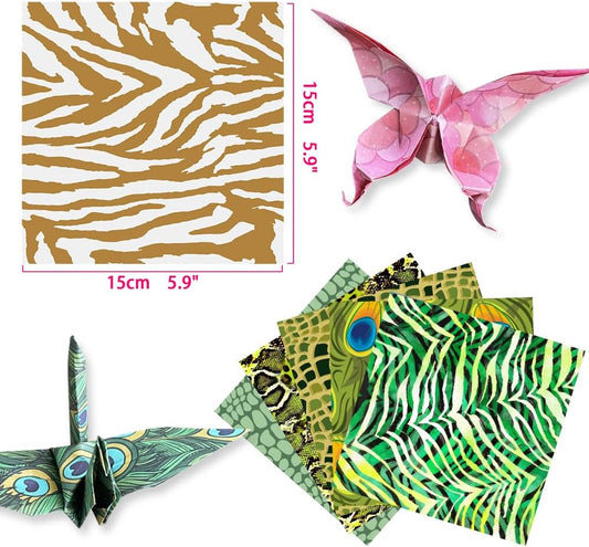 Square Origami Paper 6x6 Double Sided 50 Sheets 50 Colors 70GSM Origami Kit Japanese Chiyo Easy Fold Arts Crafts DIY Handwork Beginner Animal Fur - Crafty Corner