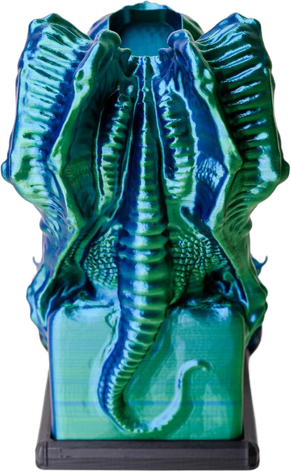 3D BEST-Q Cthulhu DND D&D Dice Tower，3D Printed Compatible with Dungeons and Dragons, 28mm Miniature Wargaming, Tabletop RPGs, Wargame Scenery, Endless Deep Sea Series (Blue&Green)
