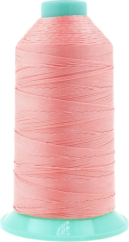 Mandala Crafts Bonded Nylon Thread Blush Heavy Duty Sewing Threads - 800 YDs Size 207 630D T210 Tex 210 Thread for Leather Jeans Weaving Outdoor Marine Upholstery Threads