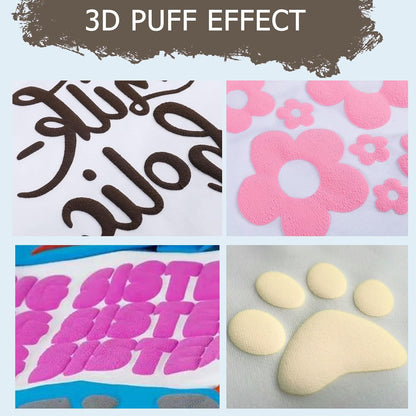 HTVRONT Puff Vinyl Heat Transfer -10" x 6ft Coffee 3D Puff Heat Transfer Vinyl for T-Shirt- Puff Htv Vinyl for Compatible with Cricut Cutting Machine-Easy Cut/Weed