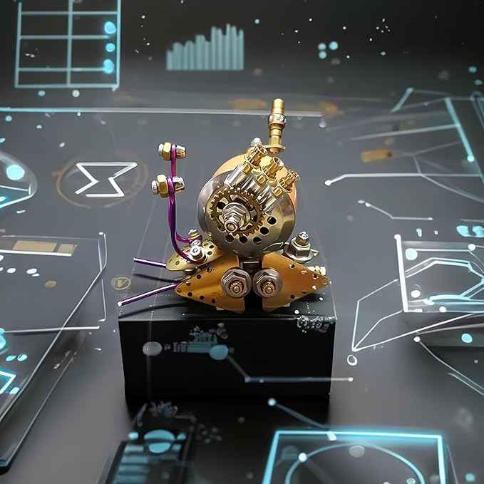 3D Steampunk Mechanical Snail Model Kit – DIY Metal Brass Puzzle for Adults, Retro Collectible Robot Sculpture Craft Gift (Snail-O)