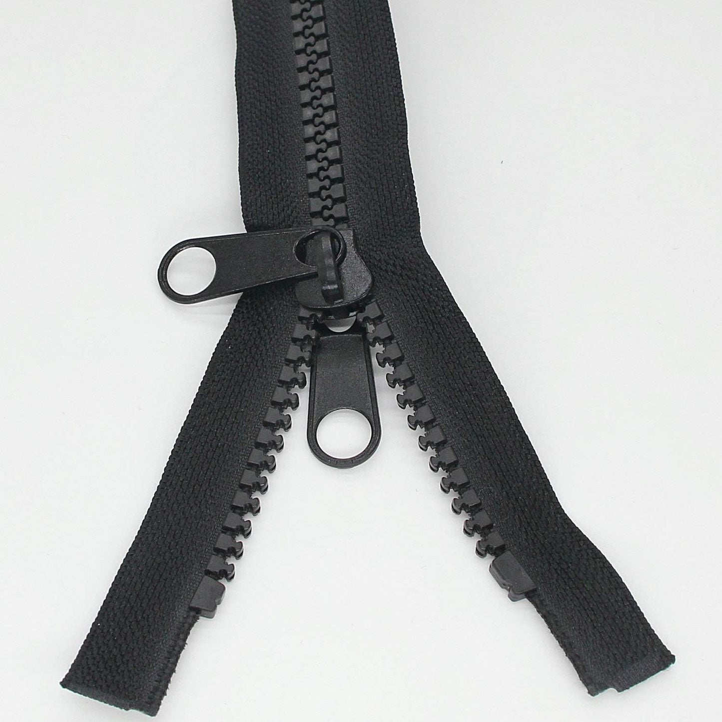 Leekayer 1PCS #10 72 Inch Heavy Duty Zippers for Sewing Separating Large Plastic Zippers Black Tape with Double Pull Tab Slider, Sleeping Bag, Boat, Canvas, Cover, Trampoline, Dog Bed,Tent (72" 1pcs)