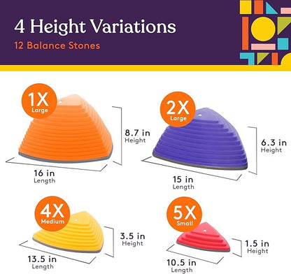 Special Supplies Stepping Stones for Kids Indoor and Outdoor Balance Blocks Promote Coordination, Balance, Strength Child Safe Rubber, Non-Slip Edging