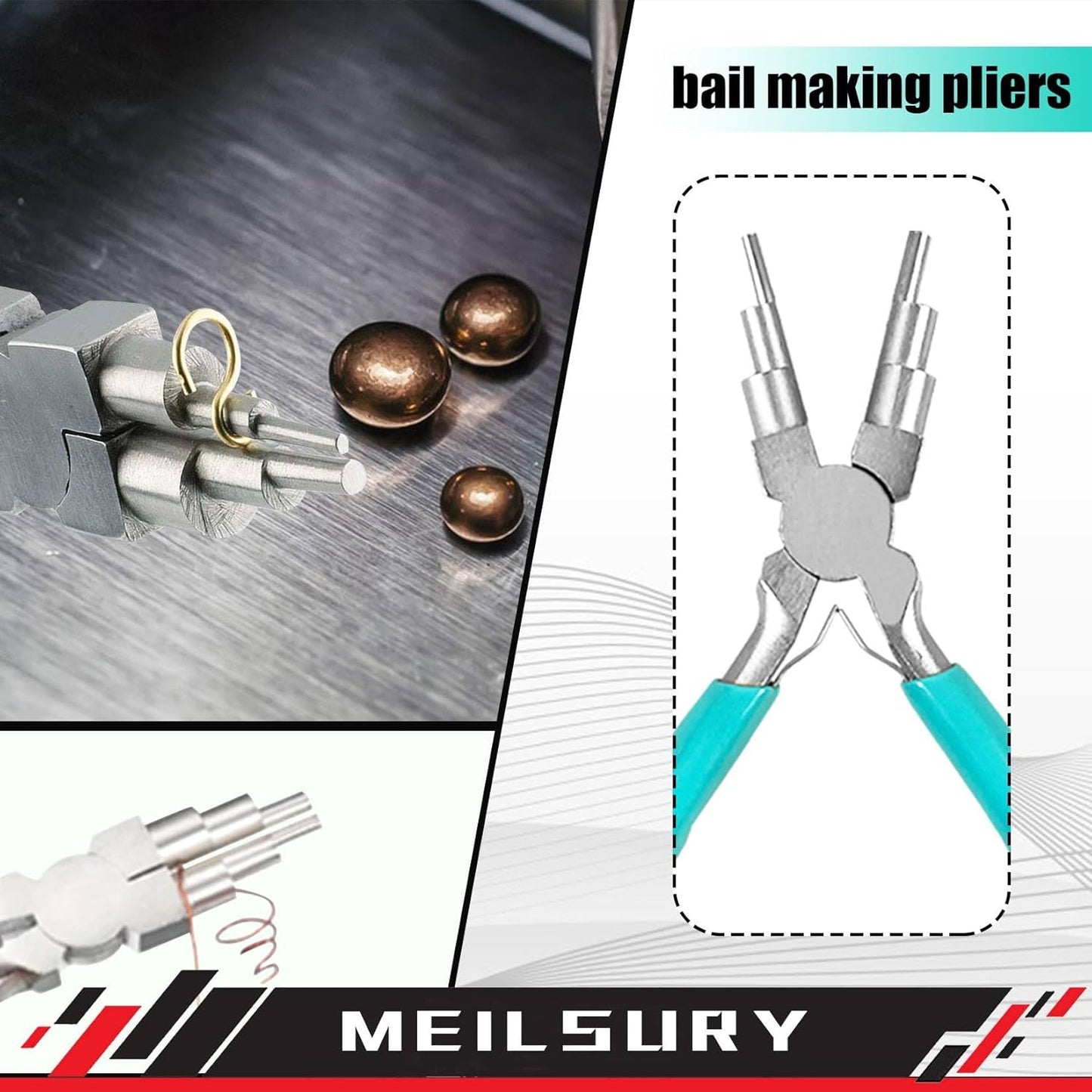 3-Piece jewelry pliers set includes a 6-in-1 bail making looping pliers, nylon jaw pliers, and Wire Looping and Bending plier tools for crafting, beading, and repairing - Crafty Corner
