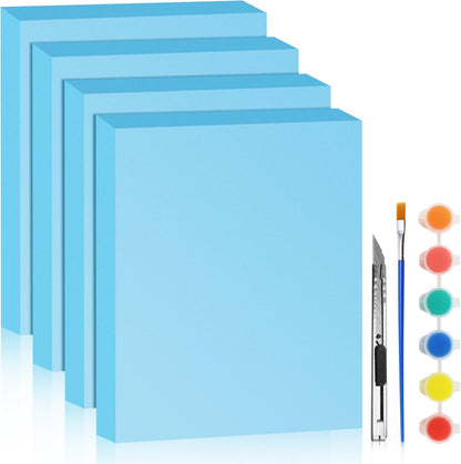LuckyFoam Blue 4 Pack 15x12x2 inch Foam Sheets 2 Inch Thick Polystyrene Rectangles XPS Foam Board Craft for Insulating DIY Modeling Art Supplies - Crafty Corner