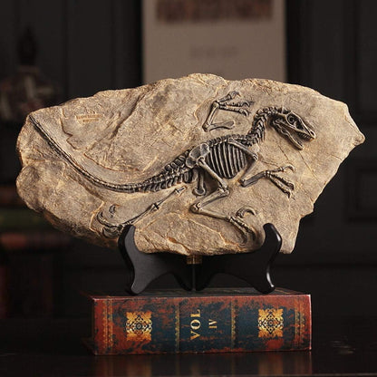 XINDAM Resin Dinosaur Fossil Statue Model Simulated Skeleton Home Office Display Decorative Craft Box Decoration (Style 2)