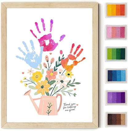 Physkoa Handprint Art Kit – “Thank You for Helping Me Grow” Watering Can Craft – DIY Handprint Gift for Teacher Appreciation, Mom, Grandma – Personalized Keepsake from Kids & Students(Art Deco-C)