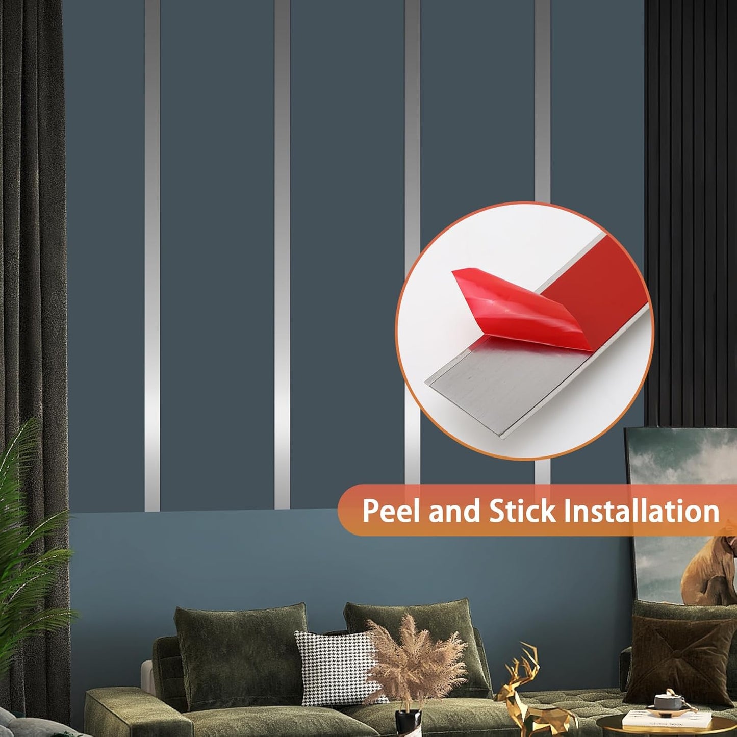 Self Adhesive Backing Metal Strip for Magnets, Flexible Ferrous Memo Tapes Roll for Bulletin Boards in Studio, Office, School (Glossy Silver, 118''L x 1.57''W, Contains 30 Magnets)