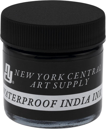 New York Central® India Ink 1oz Bottle - Make an Impact with Matte Black India Ink, Perfect for Artists, Calligraphy, Illustrations, & More - Crafty Corner