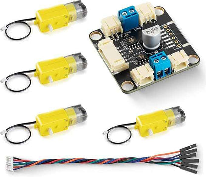 Motor Driver Kit with Dual RZ7899 Chip Board + 4 DC Motors + PH2.0 to Dupont Cable, Ultra-Thin High-Efficiency Design, Ideal L298N Replacement for Arduino/Raspberry Pi/ESP32 Projects