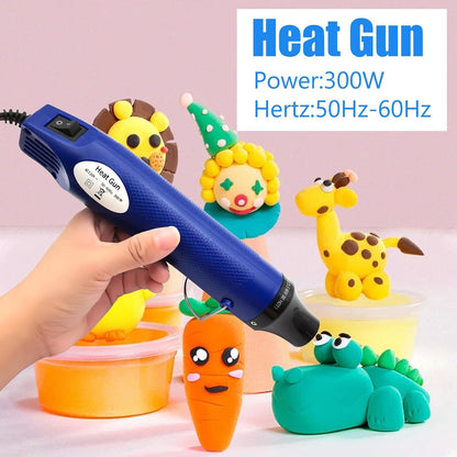 Mini Heat Gun, Portable Hot Air Gun Tool for DIY Crafts Heat Shrink Gun for Epoxy Resin, Embossing, Shrinking Wrapping Drying Paint Removing Stickers (Blue) - Crafty Corner