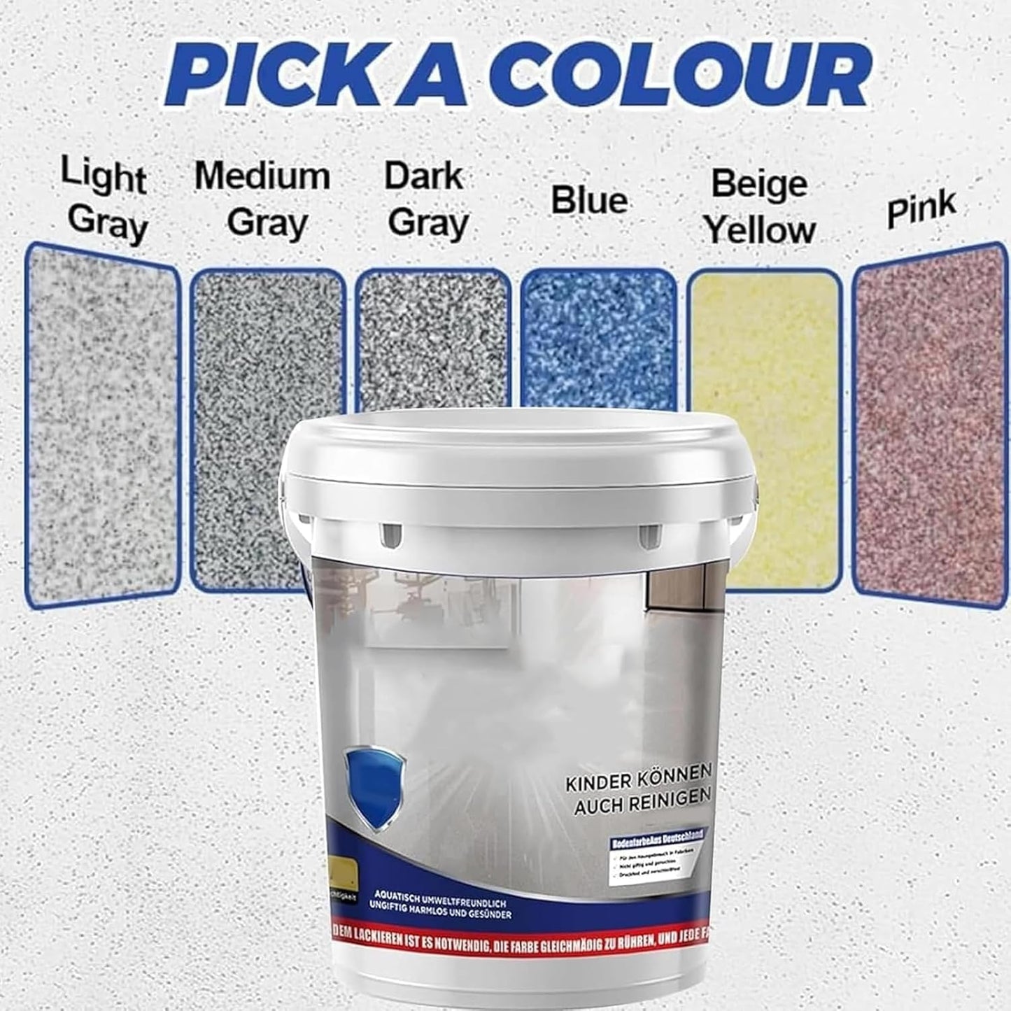 Epoxy Floor Paint, Epoxy Colored Sand Floor Paint, High-Gloss Marble Effect Self-Leveling Coating, Waterproof, Non-Slip, Ultra-Durable for Garage, Basement, Wood Floors (Pink,44 lb)