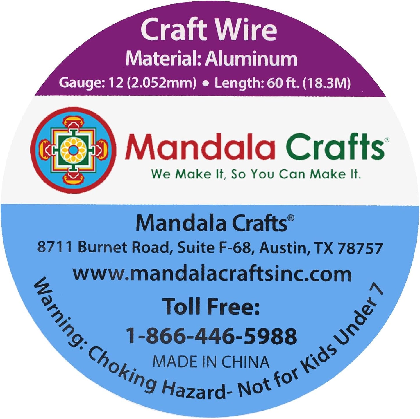 Mandala Crafts 12 Gauge Anodized Aluminum Craft Wire for Jewelry Making - 60 FT Colored Flexible Burnt Orange Wire - Bendable for Bonsai Armature Crafting Sculpting - Crafty Corner