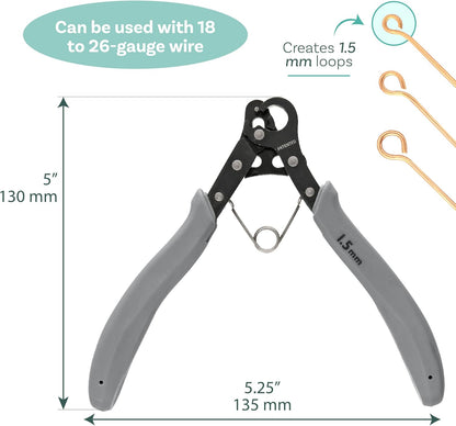 The Beadsmith One Step Looper – Create and Trim Consistent 1.5 mm Loops for Jewelry, Use With 18-26g Craft Wire