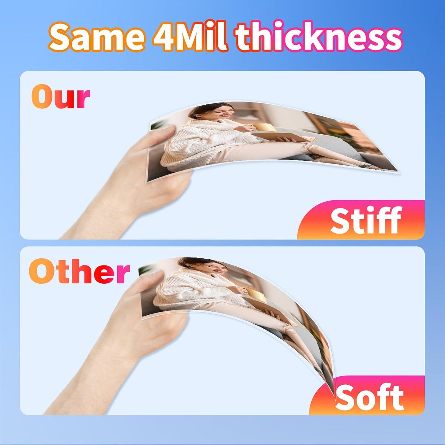 Uinkit 4Mil Thicker Single-Sided Self-Adhesive Laminating Sheets, 10Pack for Letter Size 8.5x11", Peel & Stick Laminating Paper for Documents, Kids Art, Posters, Crafts - No Heat Machine Need