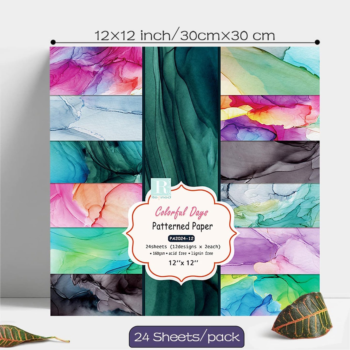 YASMEN Scrapbook Paper Pad 12x12, Marble Patterned Cardstock Paper Pads, Single-Sided Decopodge Paper, DIY Decorative Craft Paper, Scrapbooking Junk Journal Gift Card Making Supplies - 24Sheet - Crafty Corner
