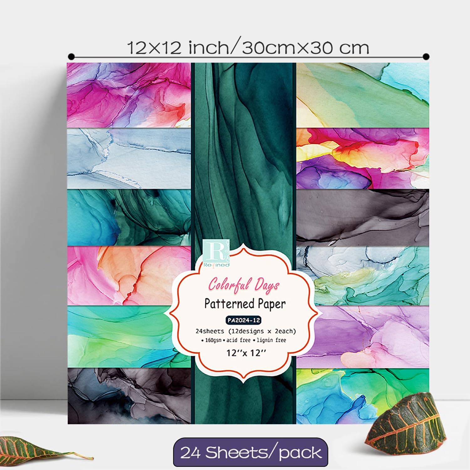 YASMEN Scrapbook Paper Pad 12x12, Marble Patterned Cardstock Paper Pads, Single-Sided Decopodge Paper, DIY Decorative Craft Paper, Scrapbooking Junk Journal Gift Card Making Supplies - 24Sheet - Crafty Corner