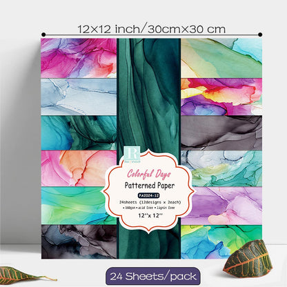 YASMEN Scrapbook Paper Pad 12x12, Marble Patterned Cardstock Paper Pads, Single-Sided Decopodge Paper, DIY Decorative Craft Paper, Scrapbooking Junk Journal Gift Card Making Supplies - 24Sheet - Crafty Corner